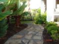 Plano Tx Drip Irrigation, Walks & Paths Natural steping stone walk with gravel and tropical landscape drip garden