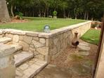 Retaining wall and steps