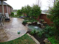 Patio and Water fall provide homeowners to enjoy their outdoor living space with Water features, hardscape, patio & Landscape