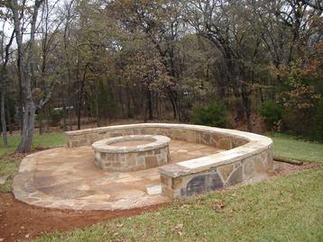 Fire pit and flagstone patio!